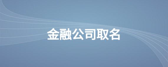 加金融公司起名字_加金融公司起名字怎么起