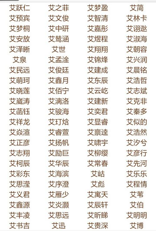 宝宝取名大全姓艾_宝宝取名大全姓艾的名字