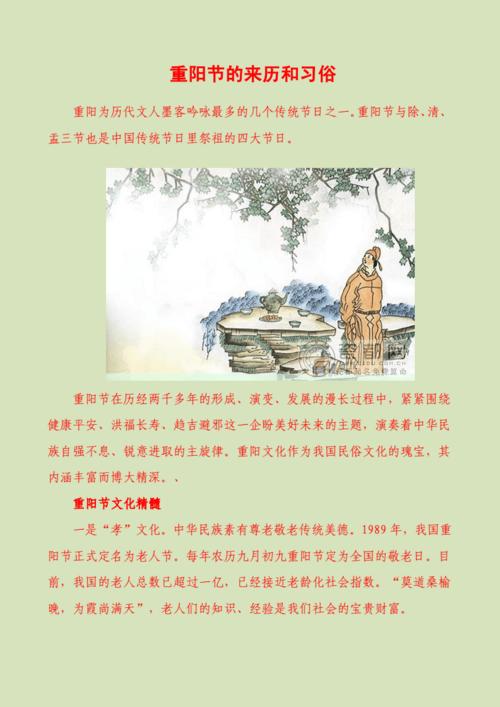 古代传统节日——重阳节的起源、习俗和庆祝活动