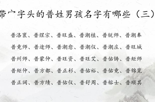 姓普的宝宝取名_姓普的宝宝取名两字