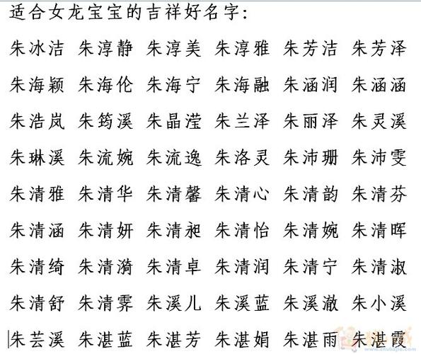 2019姓朱女宝宝取名字大全_