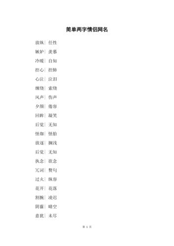 另类情侣网名_另类情侣网名两字