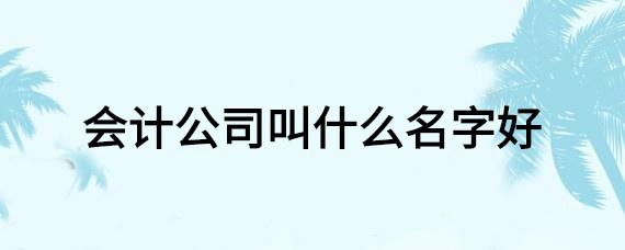 如何给会计公司起名字_如何给会计公司起名字好听