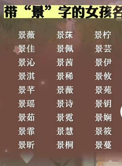 男宝宝取名带景字的_男宝宝取名带景字的名字