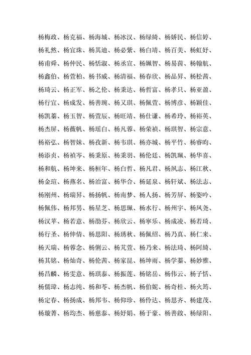 中央杨氐杨姓宝宝取名大全_2020年怎么给杨姓宝宝取名字