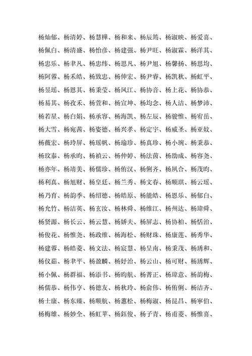 中央杨氐杨姓宝宝取名大全_2020年怎么给杨姓宝宝取名字