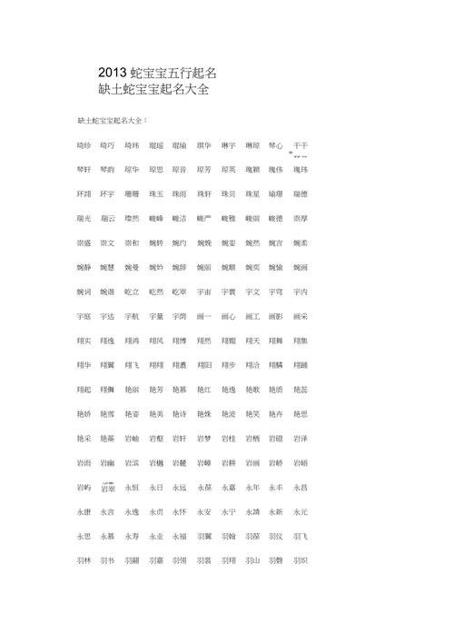 2013年蛇宝宝取名字大全_2013年蛇宝宝取名字大全男孩