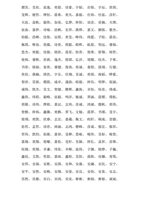 4000个好听的男孩名字大全（取名字大全免费查询）