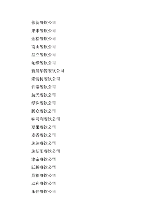 餐饮有限公司起名字三个字（三个字餐饮公司名称大全集）