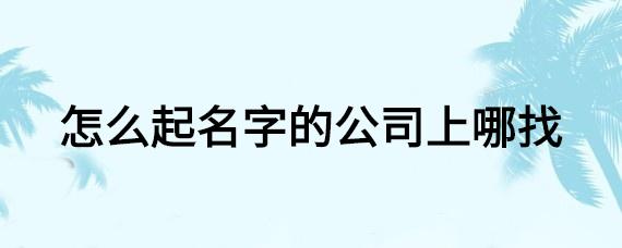 给公司起名字在哪里能查到（查找公司起名）