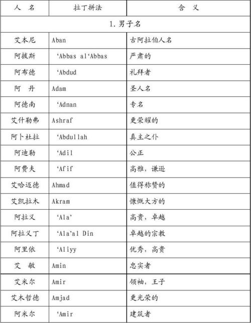 阿拉伯男孩经文名字大全（阿拉伯男孩经文名字大全及寓意）