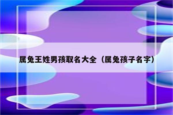 2023王姓兔年最旺男孩名字（2023年属兔男孩取名寓意）