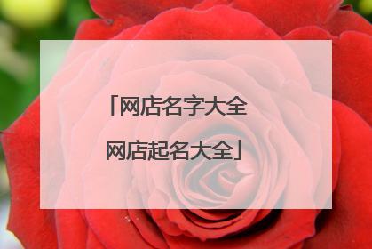 开网店起名字大全两个字（开网店起名字大全两个字怎么起）