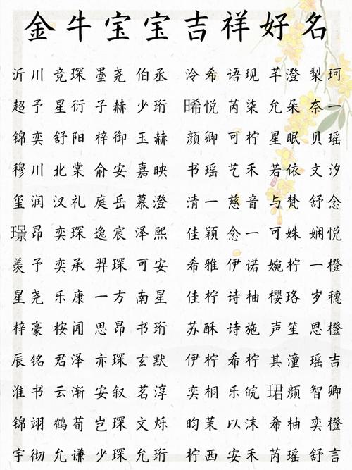 金牛女孩起名字大全（金牛女孩起什么名字）