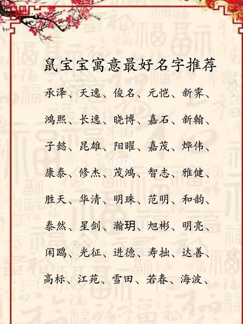 鼠宝宝起名字大全集（鼠宝宝名字大全免费）