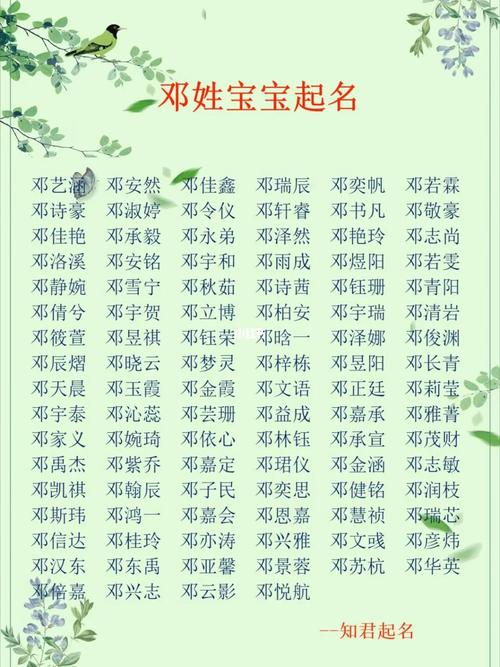 邓姓起名字大全（邓姓取名大全）