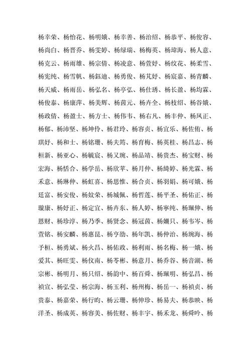 杨文起名字大全（杨文什么名字好听）