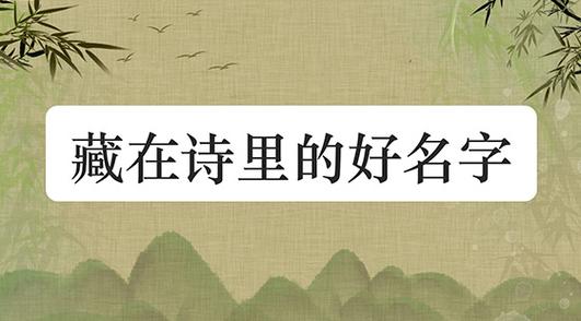 宝宝诗中起名字（你宝宝起名要有带诗在里面的）