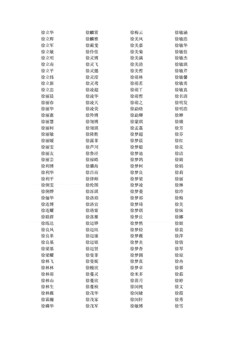 徐氏起名大全女孩名字大全（徐姓起名字大全女孩）