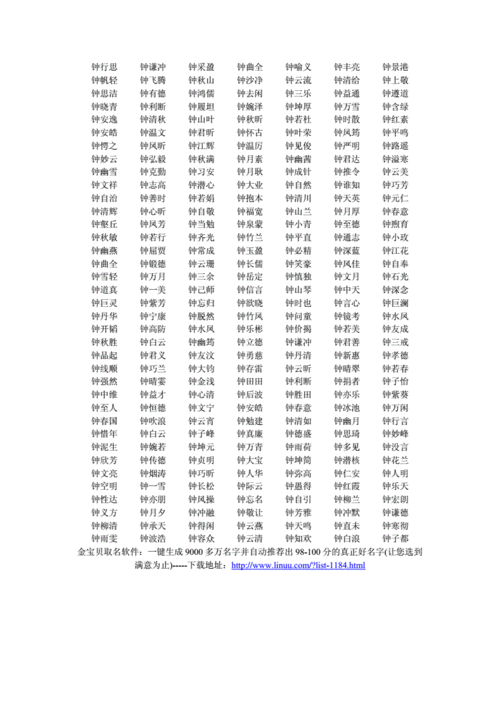 钟姓起名字钟宝宝起名大全（钟姓起什么名字）