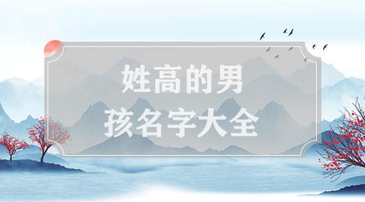 姓高的召字辈起名字大全（高姓起什么名字好听）