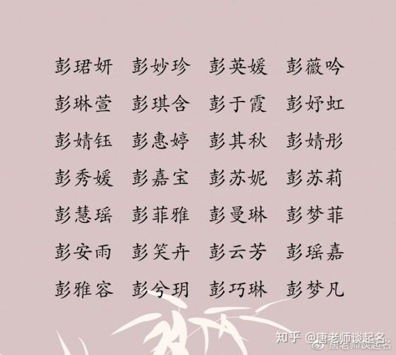 给彭宝宝起名字女孩（女宝宝彭什么名字）