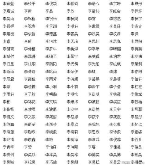 李字起名男孩名字大全（2020李字取名字男孩子）