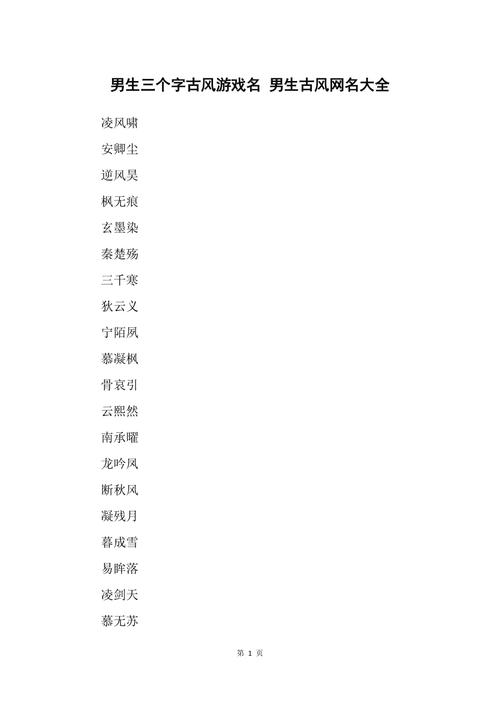 起名字网名游戏名字大全（起名字网名游戏名字大全男）