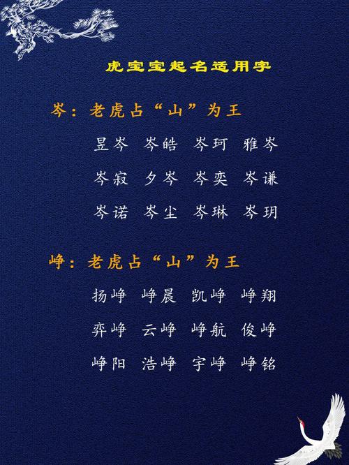 老虎年宝宝起名字（老虎宝宝起名字用什么字好）