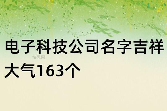 电子科技类公司起名字（电子科技类公司起名字怎么起）