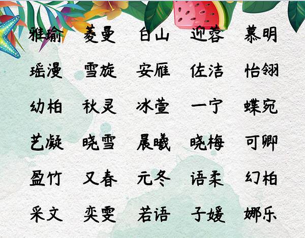 宋女宝宝起名字大全（宋女宝宝起名字大全三个字）