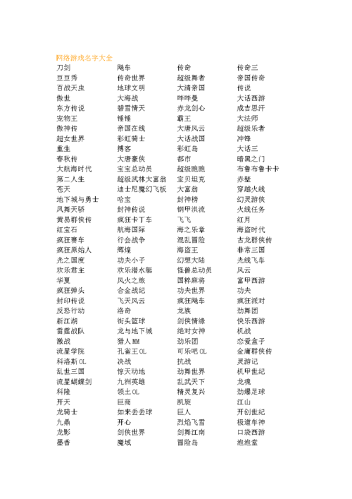 工厂起名字游戏名字大全（工厂起名大全参照 参考）