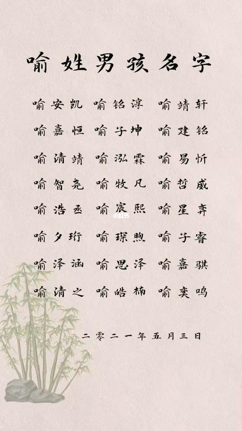 喻姓宝宝起名字大全（喻姓取名字好听）