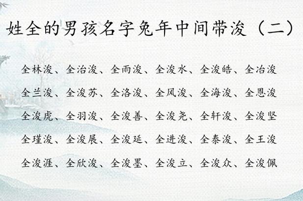 兔年男宝宝起名字（兔年男宝宝起名字大全免费何）