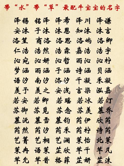 牛宝宝男孩子缺少水起名字（男宝起名牛宝宝缺水）