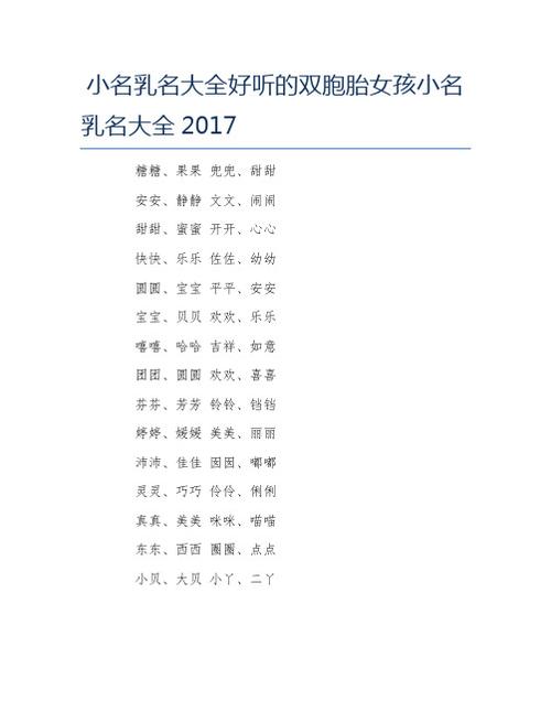 起名字大全2017乳名（起乳名网免费取名）