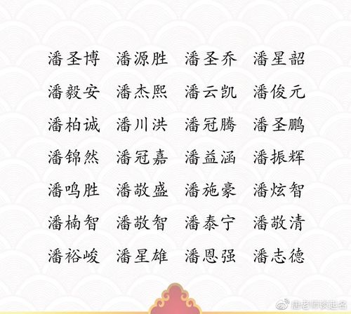 起名字潘姓宝宝男孩（姓潘的男宝名字）