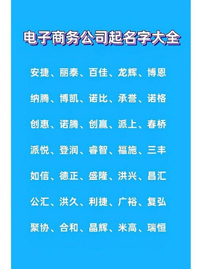 电子商务店铺起名字大全（电子商务公司创意名字）