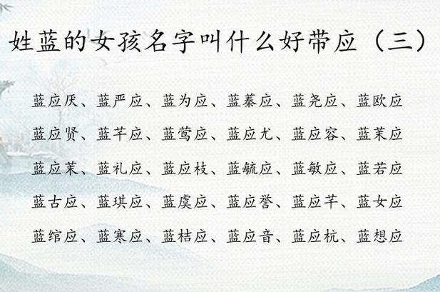 女宝宝起名姓蓝怎么起名字（姓蓝的女孩名字洋气的）