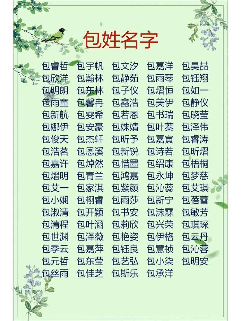 姓包宝宝起名字（姓包起什么名字好听）