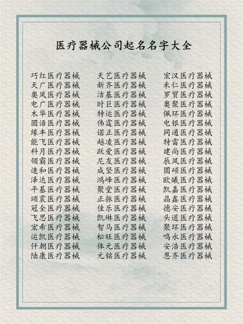 医疗类公司起名字（医疗类公司起名字大全最新）