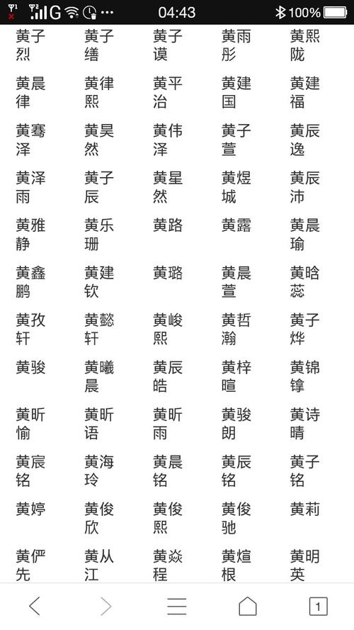 黄治起名字大全男孩（起名字大全男孩黄姓名字大全）