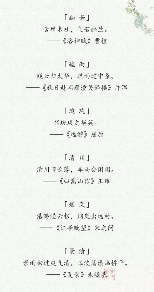 女宝宝起名字诗句唯美（女孩起名字诗句）