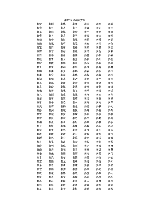 给秦姓的男孩起名字大全（给秦姓的男孩起名字大全四个字）