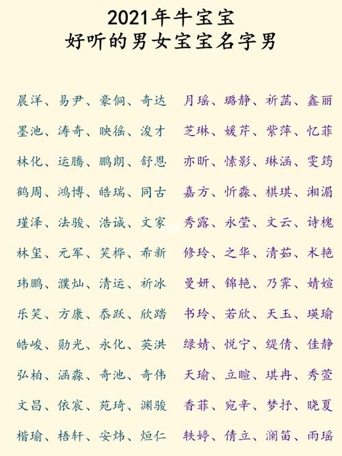 给牛宝宝起名字冬天（2021冬天出生的牛宝宝名字）