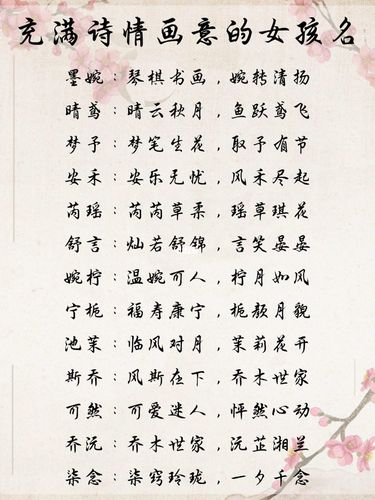 宝宝起名字诗情画意（宝宝起名字诗情画意好听吗）