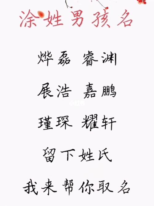 涂姓宝宝起名字（涂姓名字大全男孩）