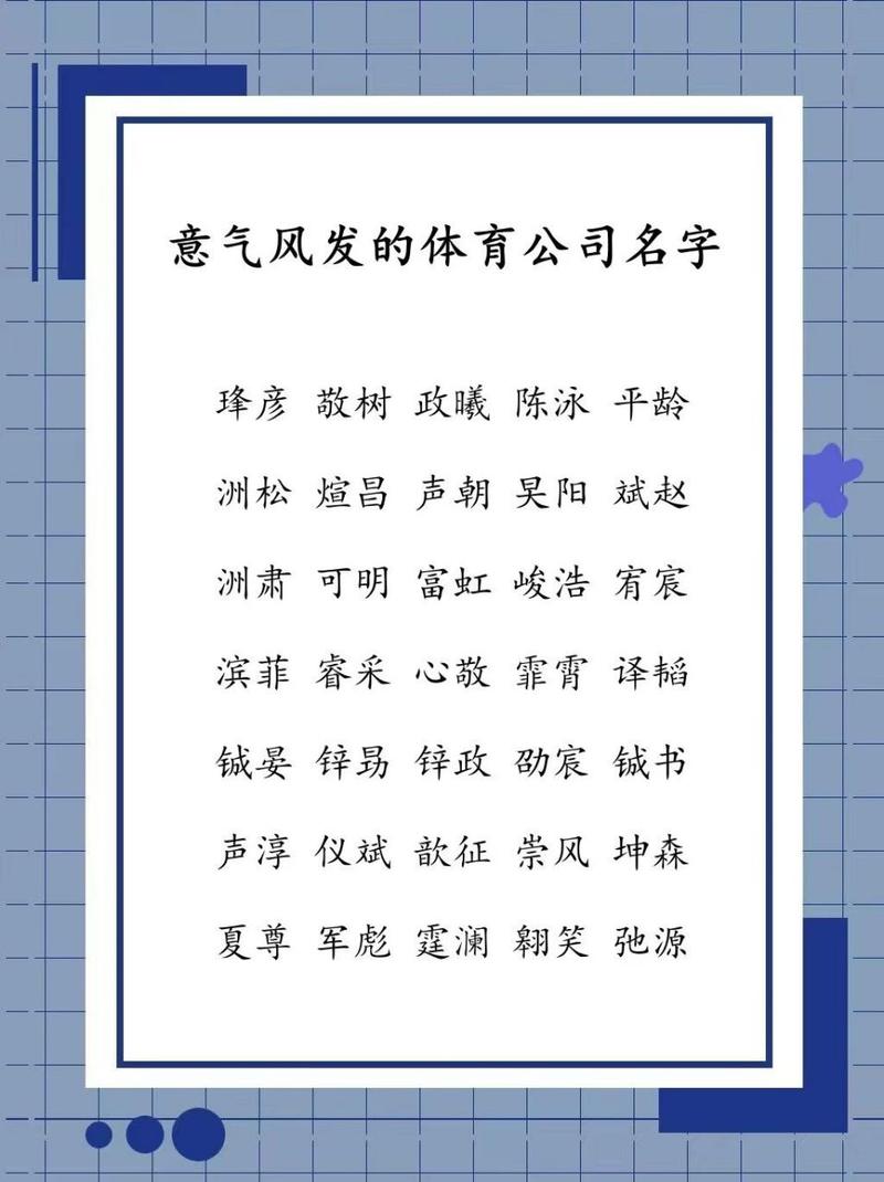 体育公司起名字大全集（体育公司起名字大全集两个字）