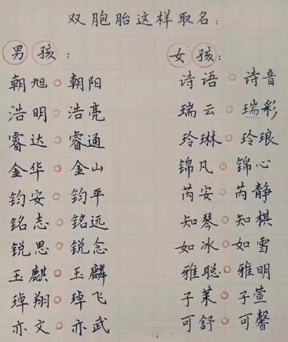 美女给双胞胎起名字大全（美女给双胞胎起名字大全集）