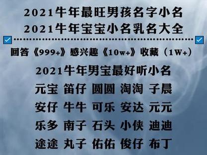 今年牛年男宝宝起名字（2021年牛年男宝宝取什么名字好）